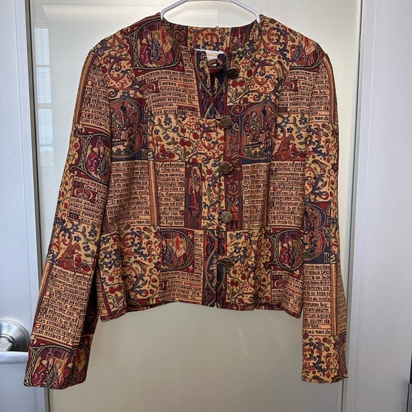 La Quenouillere French Tapestry Vintage Jacket - Picture 1 of 4
